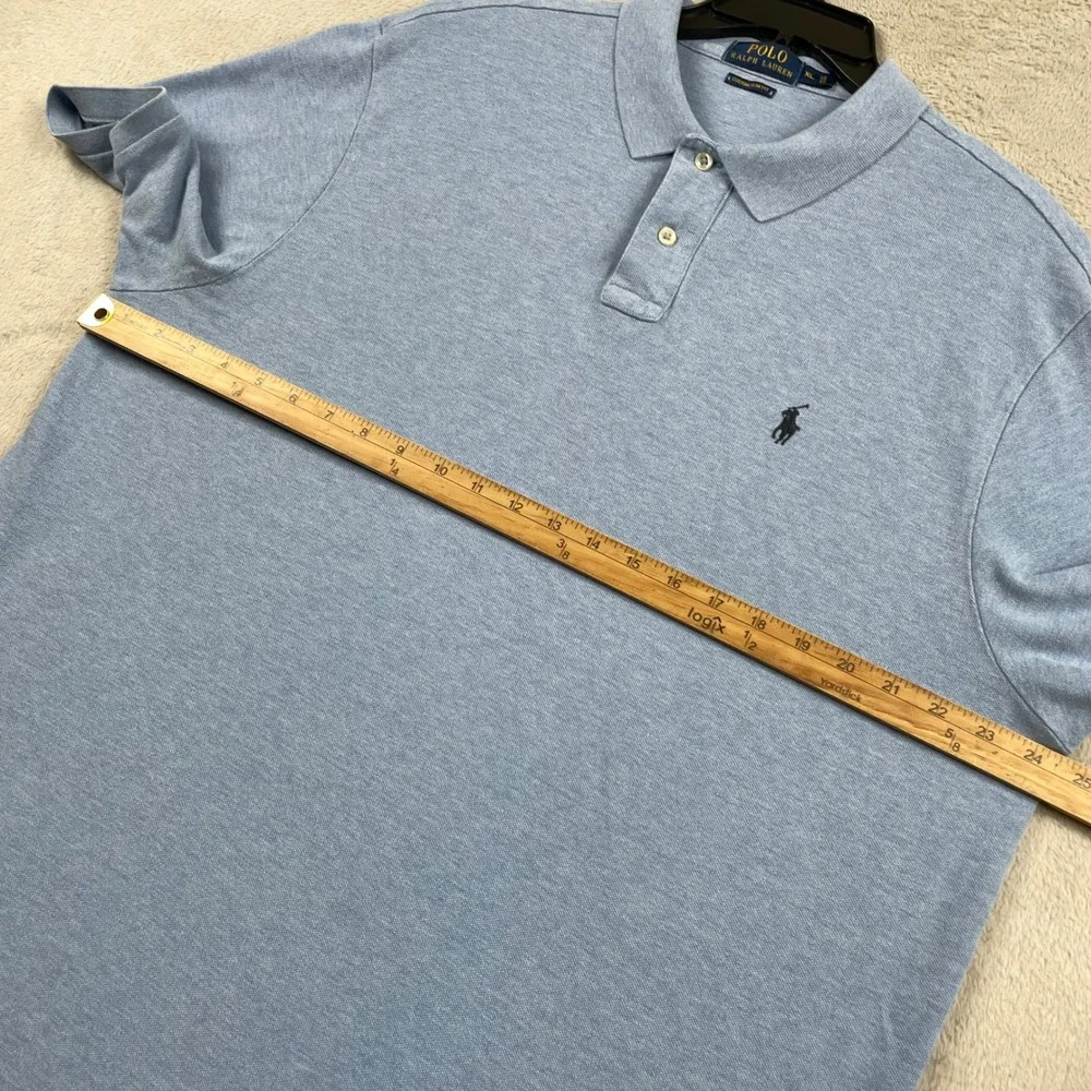 Polo Ralph Lauren Shirt Mens XL Blue Black Pony Slim Fit Short Sleeve Office